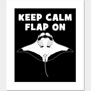 Manta Ray Keep Calm Flap on Posters and Art